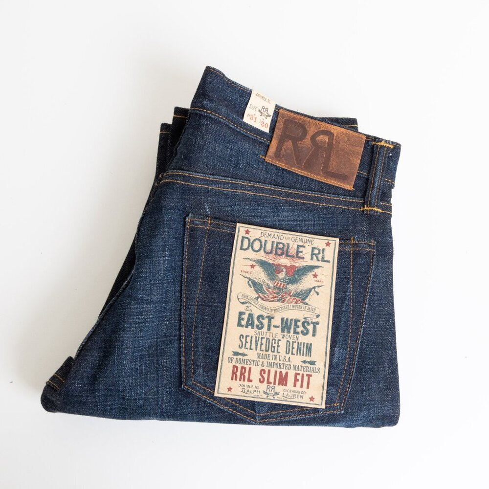 RRL Ralph Lauren Selvedge Denim Jeans 31x30 East West Slim Fit Made in USA - Picture 16 of 16